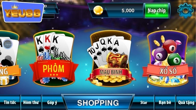 Các trò chơi nổi bật nhất hiện nay ở tại sòng bài đổi thưởng YEU88